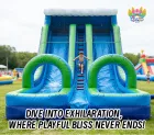 14.5m Dual Lane Inflatable Water Slide | EN14960 Certified, Customizable