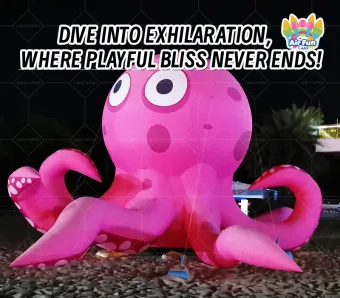 Giant Inflatable Fish & Octopus Balloon Multi-Color Waterproof Inflatable for Outdoor Use