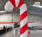 Outdoor Inflatable Christmas Gift Candy Cane Model Funny Activity Decoration Standee 10-12ft Waterproof