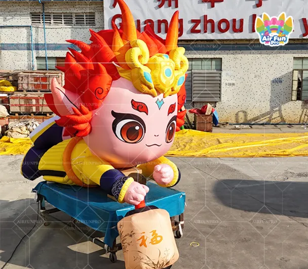 Customized Outdoor Advertising Balloon Decoration Little Dragon Man Cartoon UV Printed Multi-Color Event Decorations Parties