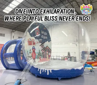 Airfunpro Holiday Decoration Inflatable Snow Globe Ball 10-12ft Waterproof UV Printed for Christmas Events