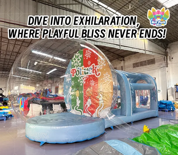 Advertising Inflatable Snow Globe Balloon for Kids Adults-Outdoor Christmas Event Decorations UV Printed Multi-Color Waterproof