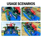 Slide & Roar! Dinosaur Themed Inflatable Water Slide with Palm Trees