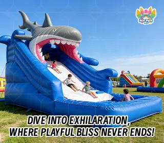 Shark Inflatable Water Slide | Boost Foot Traffic with Thrilling Ocean