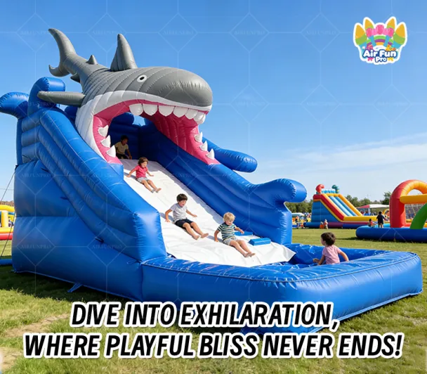 Shark Inflatable Water Slide | Boost Foot Traffic with Thrilling Ocean