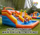 Tropical Rainbow Multi-Lane Inflatable Water Slide