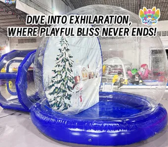 Hot Sales Christmas Decoration Inflatable Balloon UV Printed Background Blower Pump Waterproof 10-12ft Multi-Color Snowballs for