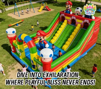 Custom-Size Mario Inflatable Slide | Ideal for Amusement Parks & IP Events