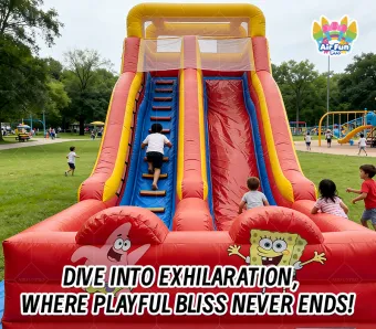 Custom-Size SpongeBob Inflatable Slide Certified Safe, Kid-Approved