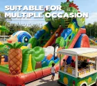 Dinosaur Jungle Inflatable Slide: Roar into Prehistoric Adventure!