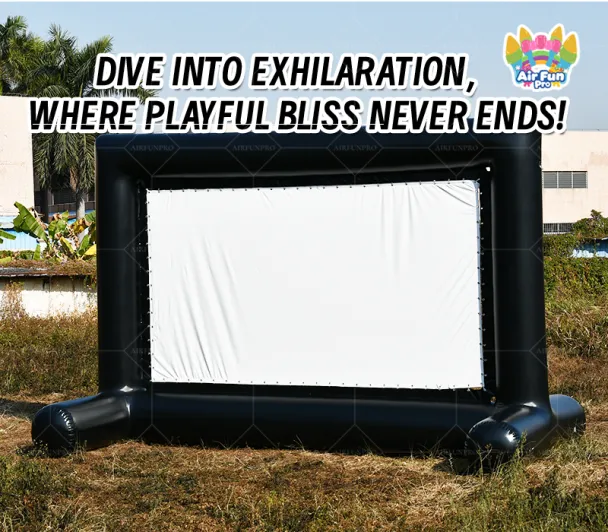 Portable Outdoor Inflatable Balloon Movie Screen for Drive-in Theater Party Use-Waterproof 6×4m Size UV Printed