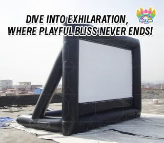 Portable Inflatable Projector Screen PVC Material Waterproof Design Electric Pump Inflation-Outdoor Cinema for Setup