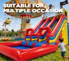 AirFunPro Giant PVC Inflatable Water Slide Castle with Bouncy Area for Kid Parties & Backyard Use