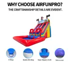 AirFunPro Giant PVC Inflatable Water Slide Castle with Bouncy Area for Kid Parties & Backyard Use