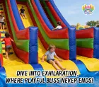 Vibrant Triple-Lane Inflatable Water Slide: Premium Construction for Long-Lasting Performance