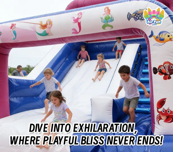 Commercial-Grade Mermaid Dual-Lane Slide: 0.55mm Plato PVC, EN14960 Certified