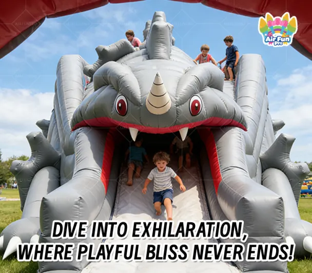 Dinosaur-Themed Inflatable Slide: Crafted with Care for Endless Family Fun