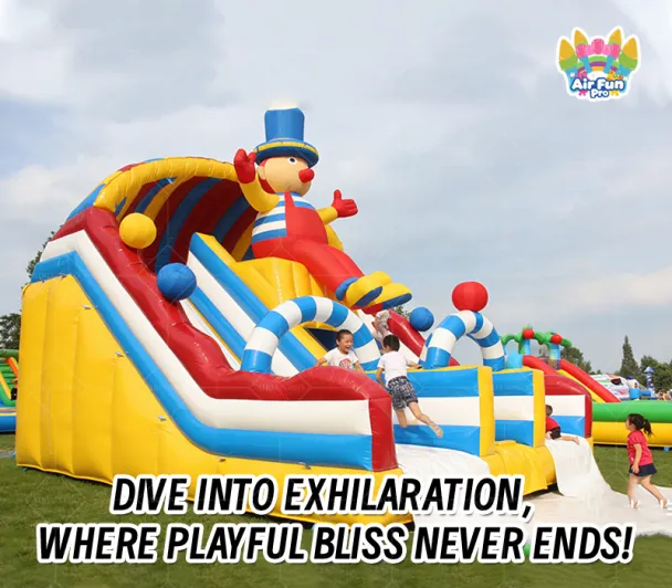 Commercial-Grade Giant Clown Dual-Lane Slide: 0.55mm Plato PVC