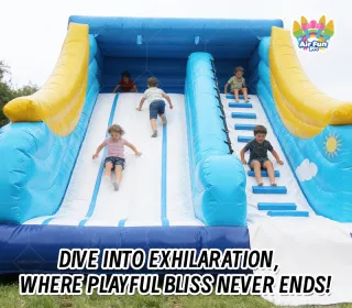 Cloud-Themed Inflatable Slide: Built with Care for Hours of Family Bonding and Play