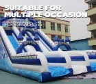 13.7m Frozen Ice Castle Triple-Lane Inflatable Slide: Glide into a Magical Arendelle Adventure