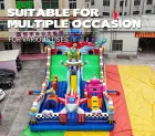8m Robot & Dinosaur Multi-Lane Inflatable Slide: Blast Off into a Robotic Adventure
