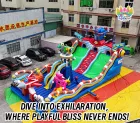 8m Robot & Dinosaur Multi-Lane Inflatable Slide: Blast Off into a Robotic Adventure