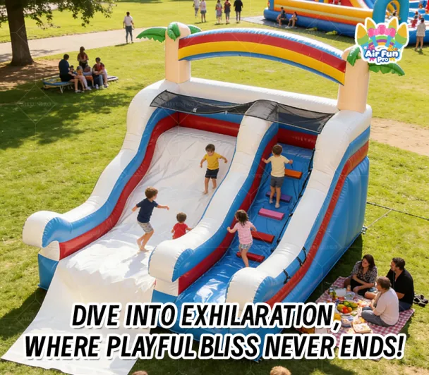 Commercial-Grade Rainbow Inflatable Slide: Built for Smooth, Safe, and Unforgettable Play!