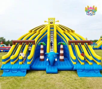 Custom-Size SpongeBob Multi-Lane Slide: 0.55mm Plato PVC, EN14960 Certified!