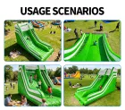 Vibrant Green Dual Slide: A Fresh Take on Classic Inflatable Fun!