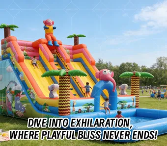 Jungle-Themed Inflatable Water Slide: Crafted for Joyful Family Playtime
