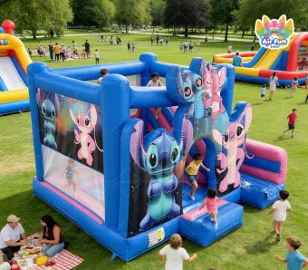 Inflatable Bouncy House with Slide Eco-Friendly PVC Material Customizable Size for Commercial Party Use