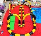 High Quality Custom Black Yellow Checkered PVC for with Arch for Public Sports Park & Trampoline Park