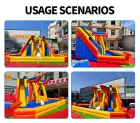 Colorful Inflatable Water Slide: Joyful Racing and Splashing for All Ages!