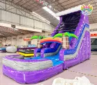 Commercial Grade Purple Water Slide: Race Down to a Rainbow Splash!