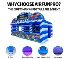 OEM/ODM  Blue & White Striped Inflatable Carnival Booth