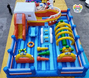 Customizable Large Inflatable Theme Park Obstacle Course & Jumping Castle with PVC Tarpaulin Eco-Friendly for Parks