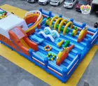 Customizable Large Inflatable Theme Park Obstacle Course & Jumping Castle with PVC Tarpaulin Eco-Friendly for Parks