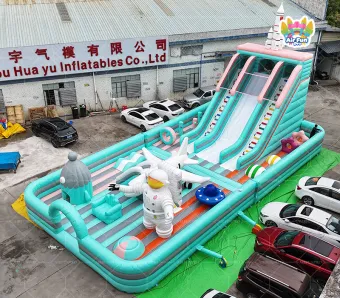 Customizable Size Large Inflatable Theme Park Obstacle Course Jumping Castle-Eco-Friendly PVC Material for Parties