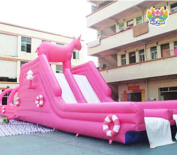 Giant Pink Animal Themed Water Slide: The Ultimate Summer Splash!