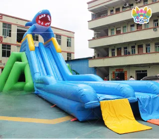 OEM/ODM Custom Giant Shark Inflatable Triple Slide