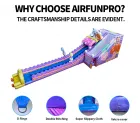 Purple Candy Themed Inflatable Water Slide Play Park: Jump, Climb & Slide