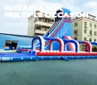USA Patriotic Inflatable Triple Slide & Obstacle Course OEM/ODM