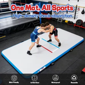Inflatable Wrestling Mat 3m 5m 6m DWF Drop Stitch Jiu Jitsu BJJ MMA Grappling Training Mat Non-Slip PVC OEM Custom