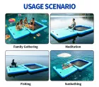 Inflatable Floating Dock Air Dock Platform Non-Slip Inflatable Water Mat Floating Island Raft