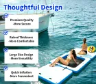 Inflatable Floating Dock Air Dock Platform Non-Slip Inflatable Water Mat Floating Island Raft