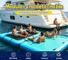 Inflatable Floating Dock Air Dock Platform Non-Slip Inflatable Water Mat Floating Island Raft