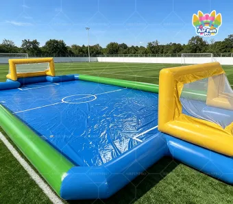 Commercial AirFunPro PVC Tarpaulin Inflatable Soap Soccer Field Big Fun Carnival Football Playground