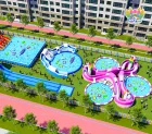 Commercial Inflatable Water Park with Giant Slide & Multi Pools | Custom Aqua Park for Rental Business