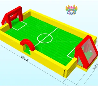 AirFunPro Green and White Inflatable PVC Tarpaulin Water Soccer Pitch & Bubble Field