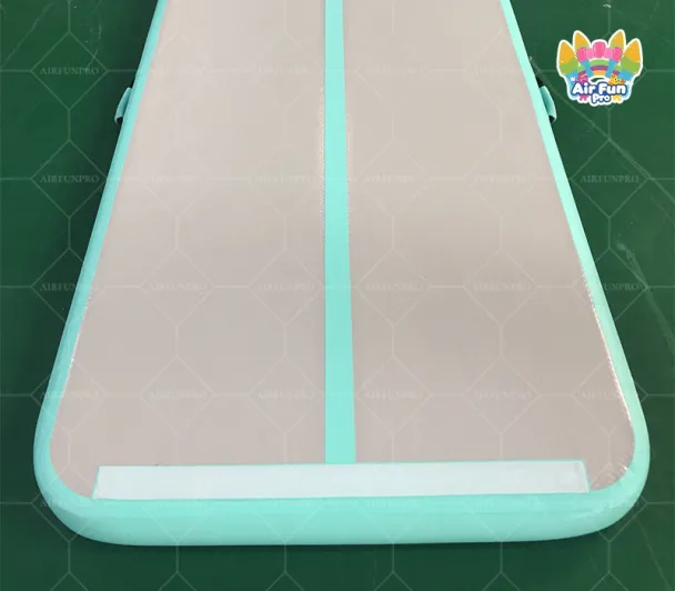 3x1x0.1m Mint Green Gray 2400D DWF Inflatable Air Track Mat Compact Home Gymnastics Practice Cushion